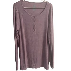NWT Tommy John Lounge Henley Tee in Elderberry Size XXL